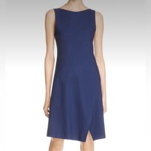 Theory Women Navy Blue Risbana Split Hem Sleeveless Wool Dress Size 6